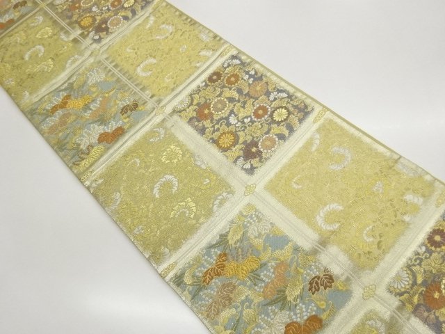JAPANESE KIMONO / FUKURO OBI / WOVEN ARABESQUE FLOWER